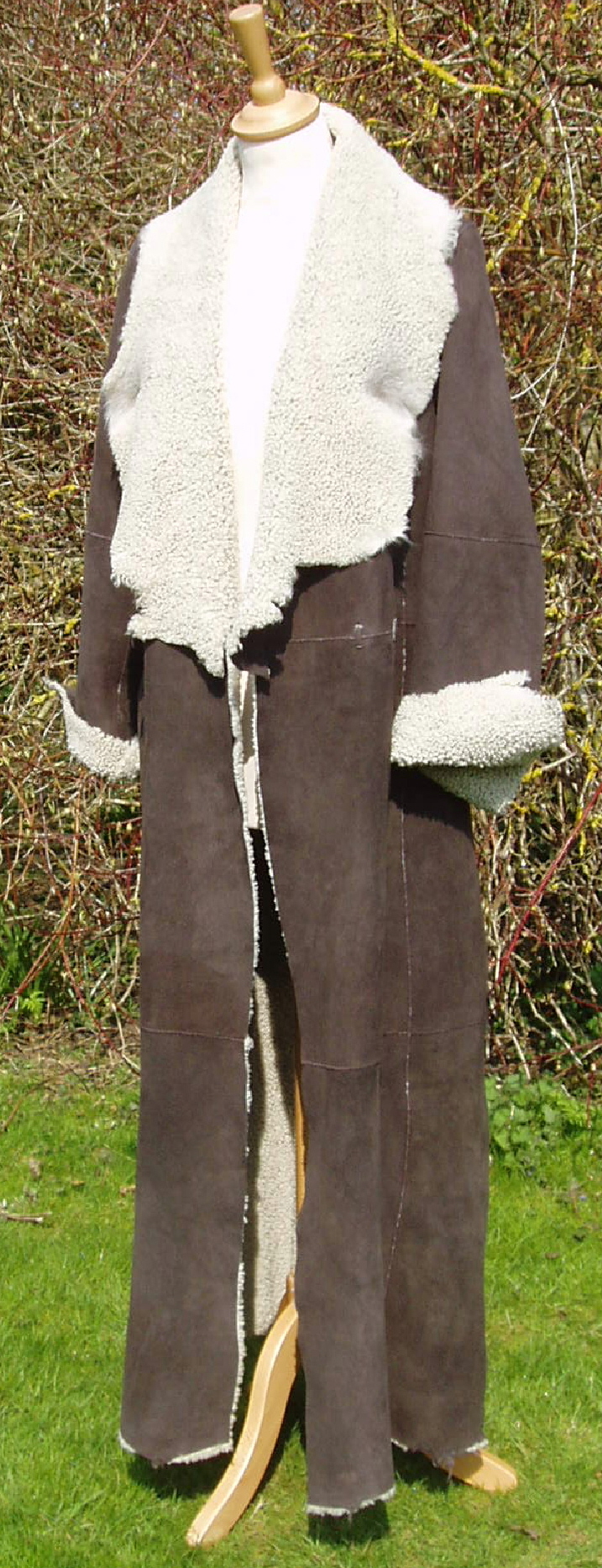 Brown Slink Coat with Natural Wool