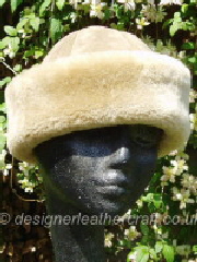 beige suede finish sheepskin hat