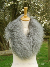 34 inch Grey Mongolian Sheepskin Collar