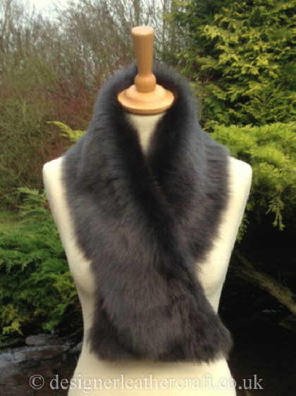 41 inch Dark Grey Toscana Shearling Scarf