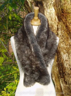 44 inch Grey Wolf Toscana Shearling Scarf S14