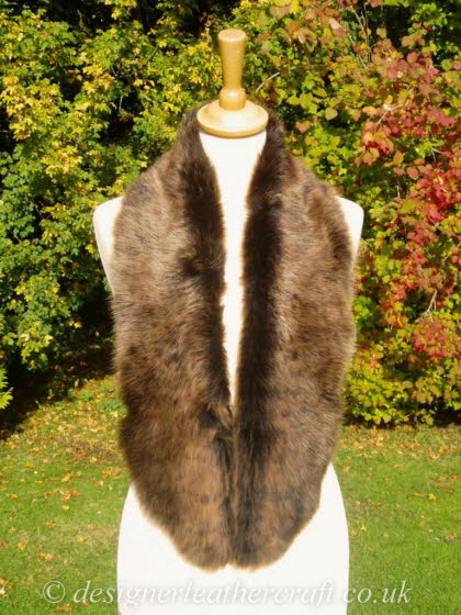 48 inch Amandari Toscana Shearling Scarf Worn as a Collar