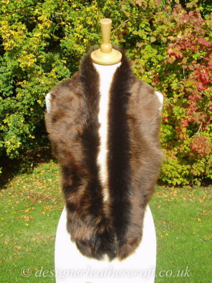 50 inch Amandari Toscana Shearling Scarf Worn as a Collar
