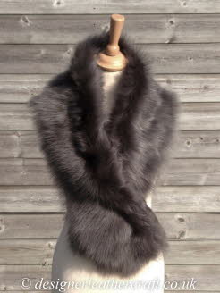 50 inch Grey Nappalan Toscana Shearling Scarf