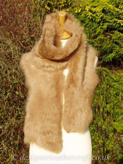 70 inch Toffee Coppertone Toscana Shearling Scarf S3