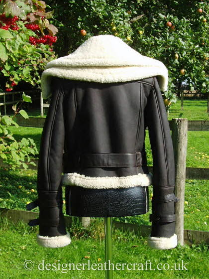 Back of the Ladies Sheepskin Flying Jacket