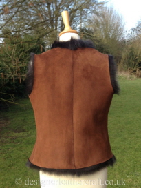 Back of the Marron Brown Shearling Gilet