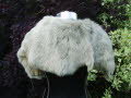 Back of the Taupe  Shearling Shrug