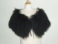 Black Mongolian Sheeskin Wrap Tied at the Front