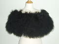 Black Mongolian Sheeskin Wrap Tied on the Shoulder