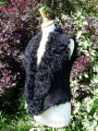 Black Suede Finish Curly Toscana Gilet Size 8-10 Bl 18