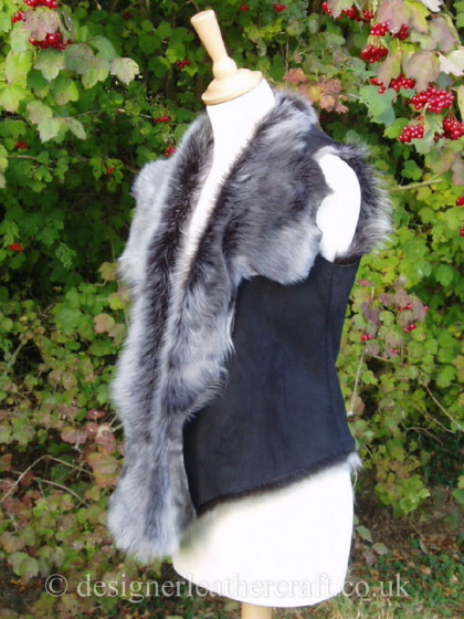 Black Suede Finish Toscana Brisa Gilet size 8 10