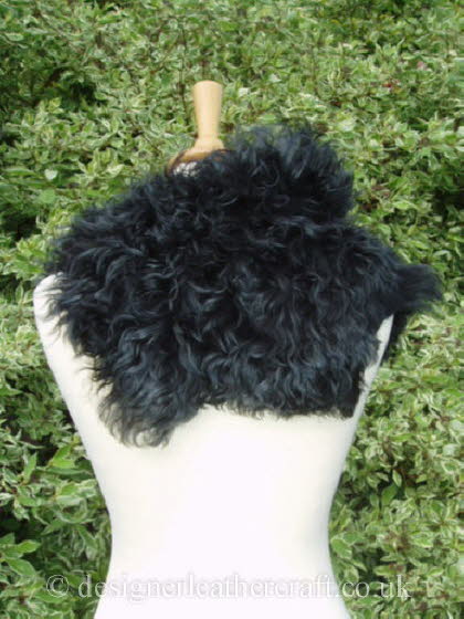 Black Tipped Tigrado Shearling Sheepskin  Wrap Pic 2