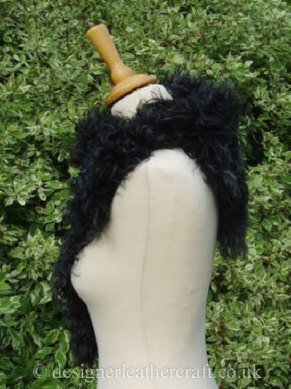 Black Tipped Tigrado Shearling Sheepskin  Wrap Pic 3