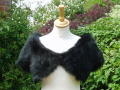 Black Toscana Shearling Wrap with Toggle 42 inch