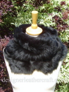 Black Toscana Shearling Wrapped at the Neck