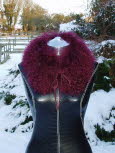 Burgundy Mongolian Tippet with Suede Ties