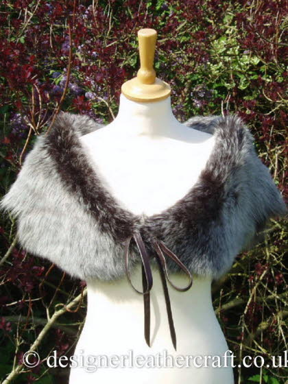 Dark Brown Brisa Toscana Shearling Wrap B 42 inches