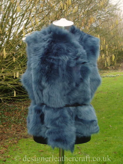 Deep Blue Toscana Shearling Gilet Reversed 