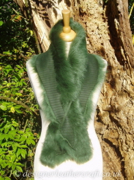Embossed Nappalan Side of the 48 inch Emerald Green Toscana Shearling Scarf