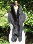 Extra Long Jet Black Shearling Scarf �65