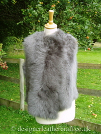 Front of the Grey Nappalan Toscana Shearling Gilet Reversed BL20