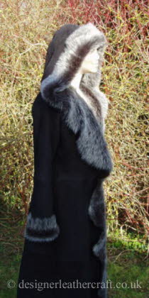 Hood Toscana Shearling Coat in Black Brisa