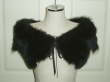 Jet Black Silky Fluffy Shearling Shrug 40 inch