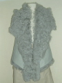 Pale Grey Curly Toscana Sheepskin Gilet 10-12