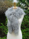 Pale Grey Mongolian Scarf 50 inch
