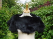 Silky Black Shoulder Shrug with a Toggle