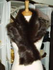 Silky Dark Brown Toscana Shearling Scarf 45 inch
