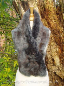 Stunning 47 inch Wolf Toscana Shearling Scarf S13