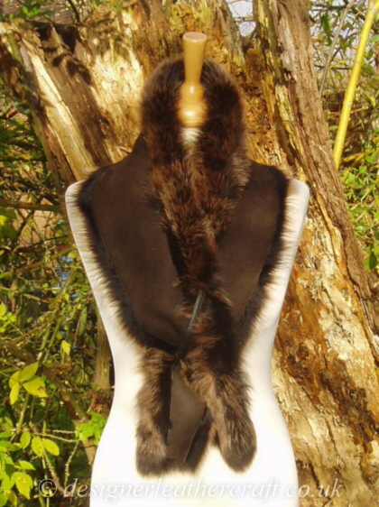 Suede Side of the 47 inch Amandari Toscana Shearling Scarf