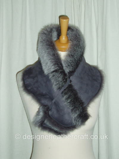 Suede Side of the Grey Brisa Scarf