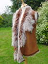 Tan Suede Finish with White Tipped Rust Wool