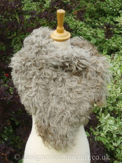 Taupe Pintos Tigrado Shearling Sheepskin  Wrap Pic 2