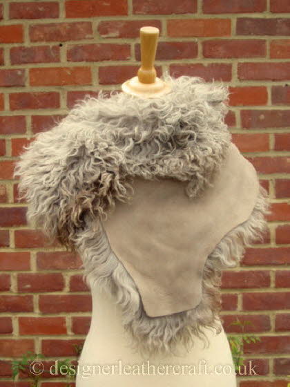 Taupe Pintos Tigrado Shearling Sheepskin  Wrap Reversed Pic 5