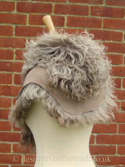 Taupe Pintos Tigrado Shearling Sheepskin  Wrap Reversed Pic 6