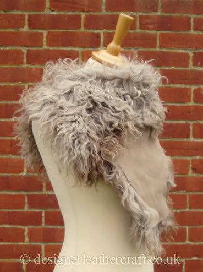 Taupe Pintos Tigrado Shearling Sheepskin  Wrap Reversed  Pic 4