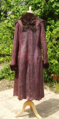 Wine Sheared Toscana Coat