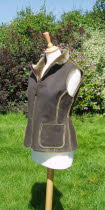 Zip Front Sheepskin Waiscoat